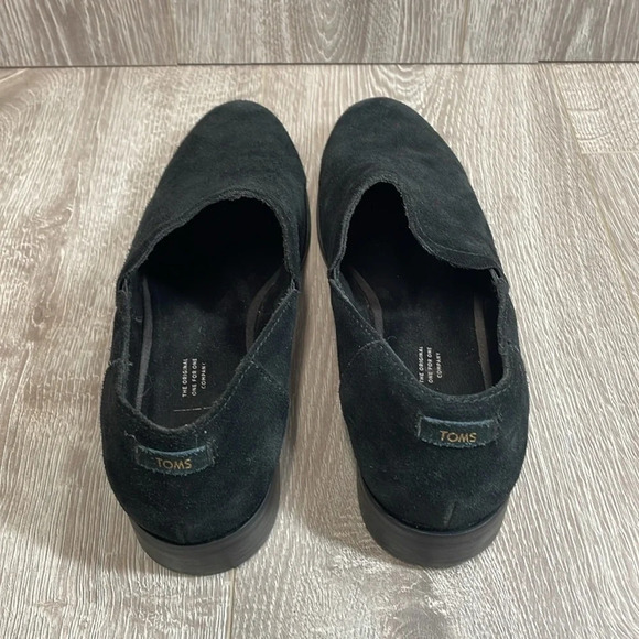 Toms Shaye Black Suede Low Ankle Bootie Loafers 11 - Picture 4 of 15
